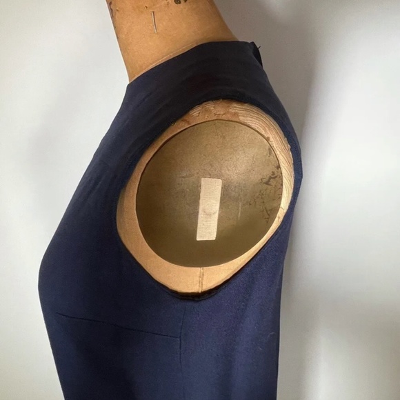 Fern Violette DRESS Mod 1960s Embroidered Navy Blue - Picture 7 of 7